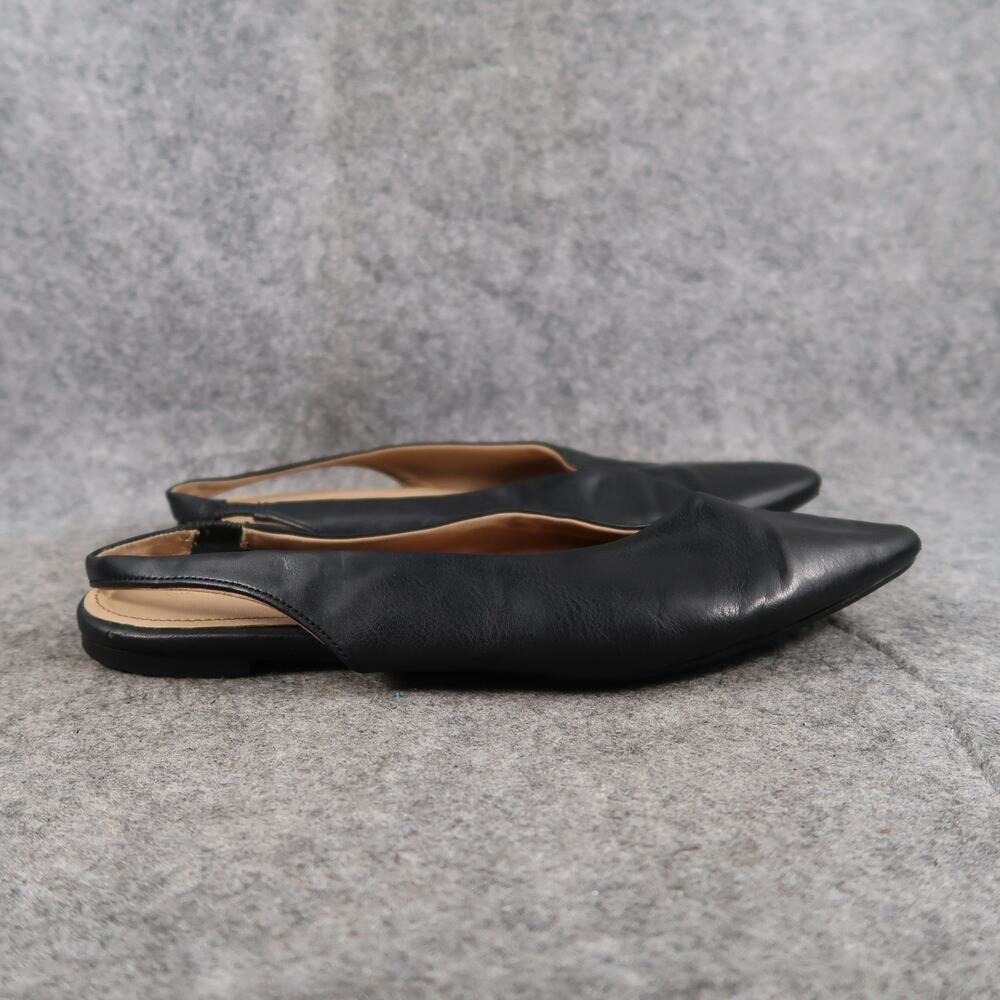 H&M Shoes Womens 5.5 Skimmer Flats Slingback Stretch Almond Toe Black Classic